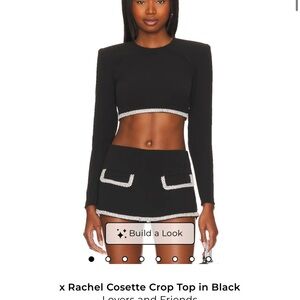 Lovers and friends Black Long Sleeve Crop Top
